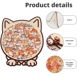Cartoon Bear Jigsaw Puzzle Desktop Ornament Creative And Adorable Cat And Dog Colourful Wooden Decorative Figurines Home Decor