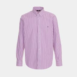 PG Men's Vertical Striped Button-Down Shirt, Regular Fit Long Sleeve Business Casual Cotton Dress Shirt for Work Office