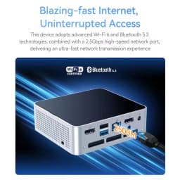 ERVPES M1 NEW Mini PC Intel I5-8257U Windows 11 Pro 4-Core 8-thread 8GB + 256GB / 16GB + 512GB WiFi 6 Mini Computer PC
