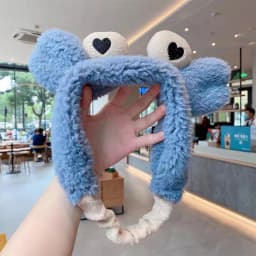 Cute Crab Big Eyes Pink Blue Yellow Red Green Orange Non-Slip Fluffy Hair Hoop Headbands Headwear For Women
