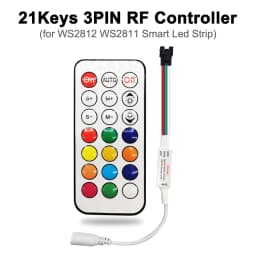 21Key Mini Led Controller RF Wireless Remote 3Pin 4Pin WS2812 WS2812B WS2811 WS2813 WS2815 Strip Light 350+ Dream Effect DC5-24V