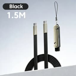 240W PD Fast Charging Type-C Cable USB-C to USB-C with Foldable Stand Phone Adapter Silicone Cord for iPhone 17