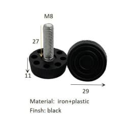 4Pcs Black White Iron Plastic Furniture Table Chair Sofa Leg Feet Adjustable Leveler Glide Slide Pad M6 M8
