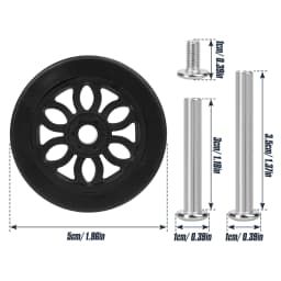 4Pcs Black Luggage Wheel Replacement with Screw Travel Suitcase Wheel Replacement Suitcase Parts 50mm Axles Caster Repair