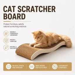 Ergonomic Wave Shaped Cardboard Cat Scratcher Durable Indoor Sleeping Bed Rest Pad For Cats