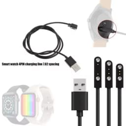 2 Pins 4 Pins Smartwatch Dock Charger Adapter USB Charging Cable Cord for Adult/Kids Smart Watch Power Charge Wire Accessories