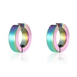 2pcs Punk Non Piercing Clip Earrings for Man Woman, Titanium Steel Stud Earrings Teens Hip Hop Style Ear Ring Jewelry Accessory