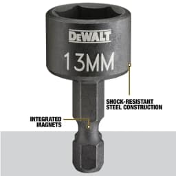 DEWALT N597434/N597284/N597437 Set Compact Nut Driver 8/10/13MM Hexagonal Handle Magnetic Sleeve Carpentry Power Tool Accessorie