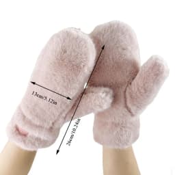 Imitation Rabbit Fur Gloves Women Winter Gloves Windproof Plush Thick Keep Warm Plush Faux Fur Gloves Soft Full Fingers Mittens