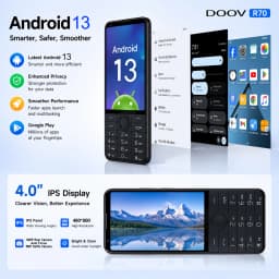 DOOV R70 4G Android Phone Google Play Smartphone Dual SIM 6GB RAM 128GB Storage 4.0" IPS Display Physical Keyboard Mobile Phone