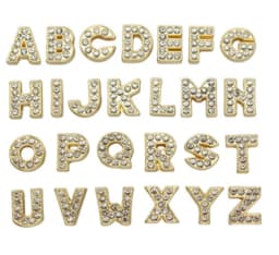 130pc/lot Hole 10mm Slide Letter DIY Slide Charm Alloy ENGLISH Alphabet Fit For 10MM Wristband Bracelet Jewelrys
