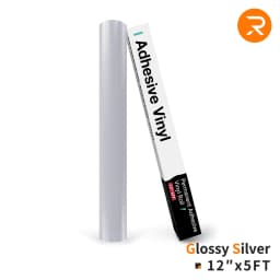 HTVRONT 12"X 5ft Permanent Adhesive Vinyl Roll 30x152cm Glossy Self-adhesive Film For Cricut Craft Art Sign Decal Windows Glass
