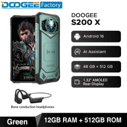 DOOGEE S200 X VIP Edition Rugged Smartphon 5G 6.72” FHD+ 120Hz Dimensity 7050 Mobile Phone 48GB+512GB 10100mAh 100MP Android 16