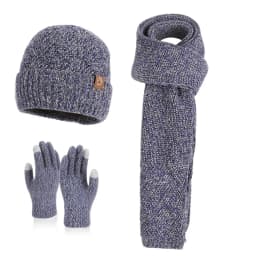 3pcWinter Knitted Hat Scarf Gloves Set for Women Men Cold Proof Ear Protection Scarf Warm Skullies Beanie Outdoor Cycling Skiing