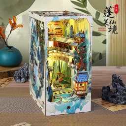 Book Nook Shelf Insert Casa Miniature Doll House Kit Toys Home Dollhouse Bookends Furniture Wooden Bookshelf Birthday Gifts