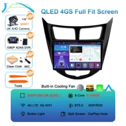 Android 16 Car Radio for Hyundai Solaris Verna Accent 1 2010 - 2016 Multimedia Video Player 2 Din DVD Head Unit Carplay GPS FM