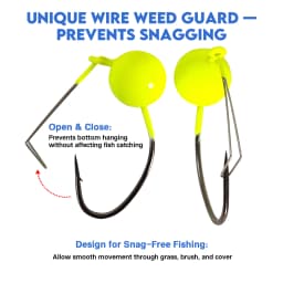 Eupheng 10PCS Weedless Wacky Jig Heads Wacky Rig Hooks Weedless Fishing Hooks Worm Weights Hook for Bass Fishing