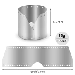 Outdoor Camping Stove Wind Shield Screen Ultralight Ultra-thin Titanium Height 15cm 19cm Windproof Plate Alcohol Wind Shield