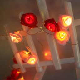 1PC 10/20LED Rose Flower Fairy Lights, LED String Lights for Valentines Day Wedding Bedroom Indoor Aesthetic Decor