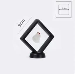 1 Set Suspended Floating Display Case Black White Plastic 3D Earring Coins Gems Ring Jewelry Exhibition Stand Holder Box