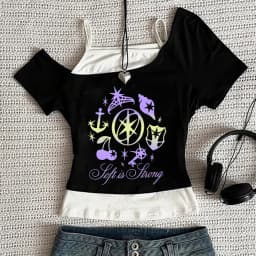 Katseye cropped top shoujo gothic funny graphic clearance sales 2000s tshirt kawaii cute meme baddie streetwear