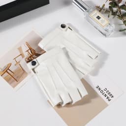 Fashion Half Finger Short Thin Punk PU Leather Gloves For Women Outdoor Driving Cycling Touch Screen Motorcycle Sports Fitness