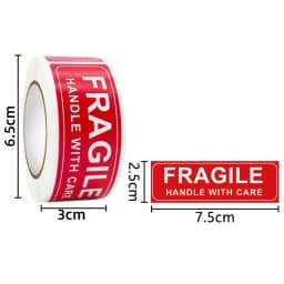 150pcs Fragile Stickers Roll Fragile or Bend Handle with Care 2.5cm*7cm Shipping Label Packaging Remind Labels Thank You Sticker