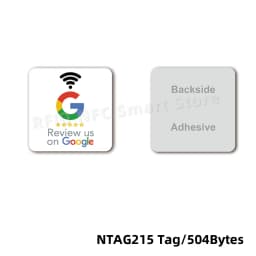 NFC Google Review Stickers 504Bytes RFID NFC215 Chip 13.56MHz Programmable Review us on Google Sticker 30mm Waterproof NFC Tags
