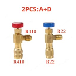 2/1PCS Air Conditioner Plus Safety Liquid Valve R410 Refrigerant Vacuum Maintenance Switch Charging Safety Adaptor R22 Detection