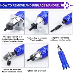 M3-M10 Rivet Nut Gun Electric Rivet Nut Gun Conversion Head Rivet Nut Tool Pull Rivet Gun Cordless Rivet Gun, For Electric Drill