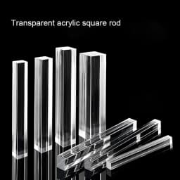 Square Organics Glass Rod Transparent Acrylic Stick Solid Pin Industry PMMA Plexiglass Bar DIY Tools Rod Jewelry Holder Stand