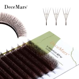 DeceMars V-shaped 4D Eyelash Extensions Brown 12 Rows/Tray