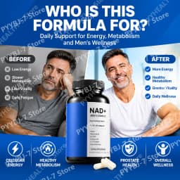 NAD+ Men’s Complex 1000mg Boost Stamina & Blood Flow with L-Arginine CoQ10 & Resveratrol Fight Fatigue Vegan Formula 60 Capsules