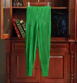 Miyake Pleated Radish Pants Women's Loose Thin Harem Pants Pleated Calf Solid Color Versatile Simple Oversized with Elasticity