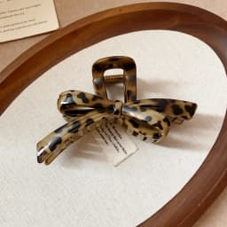 Leopard Print Large Square Hollowed Acrylic Crab Hair Clip Back Head Updo Temperament Simple Shark Clip New Vintage Accessories