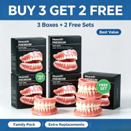 Slim Comfortable Custom Fit Dentures Boil to Shape Fits All Arch Sizes Reliable for Daily Meal Drink