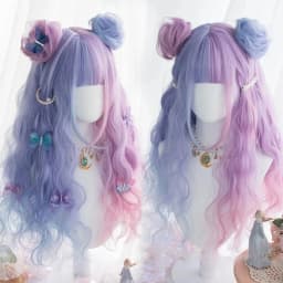 OLACARE Long Body Wave Black Brown Purple Cosplay Wigs Heat Resistant Synthetic Wigs Middle Part Natural Lolita LM Wigs Women