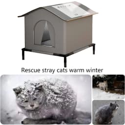 Stray Cat Houses with Mat Waterproof Summer Cool Shelter Foldable Pet Cave Nest Sleeping Beds for Outdoor Cats Small Dog Puppies