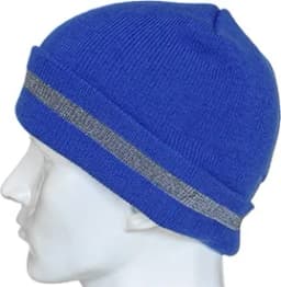 High Visibility Safety Beanie Reflective Knit Ribbed Hats Warm Winter Bonnets for Night Running Hiking Cycling