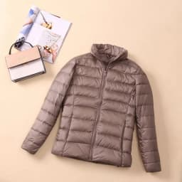 Fashionable Lightweight down Cotton Jacket Women's Short Stand Collar Hooded Slim Fit Autumn Winter plus Size Outerwear