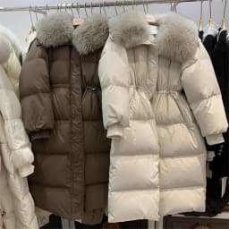 Down Cotton Padded Coach Winter 2025 New Long Over Knee Large Fur Thicken Puffer Jacket Oversize Cotton Coat Outwear
