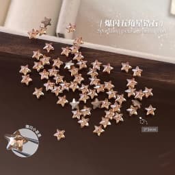Mini 3mm Star Zircon Nail Flat Bottom Sparkling Zircon Christmas Pentagram Nail Decoration Accessories