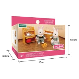 Forest Family Doll 1:12 Dollhouse Kitchen Accessories Mini Model Reindeer Animal Miniature Furniture Pretend Play For Girl Gifts