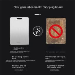 Cutting Boards for Kitchen Stainless Board 304 Steel Thickened Double Sided Food Grade Portable Fruit Meat Chopping
