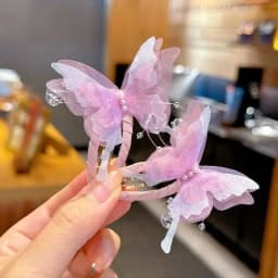 2Pcs/Set Children's Beautiful Gradient Butterfly BB Hair Clips Butterfly Wings Princess Hairs Accessories Girl Not Hurt Hairpins