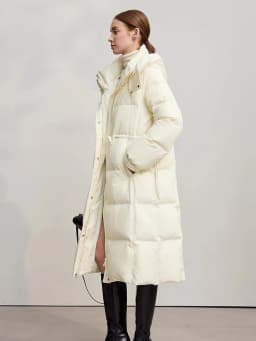 AMII Down Jacket 2025 Winter New Casual Warm Solid Color Hooded Straight Long Down Coat Zipper Long Sleeves Women's Top 12544149