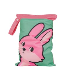 Babyshow 1PC Washable Wet Dry Bag Wetbag for Baby Diapers Nappies Waterproof Reusable Diaper Bag with Two Zippers 25cmx35cm
