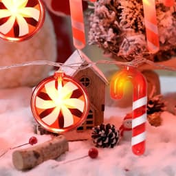 1pc 10/20/30 LED Red Walking Stick And Candy String Lights Fairy Atmosphere Hanging Lamp Battery Powered Suitable For Home Decor