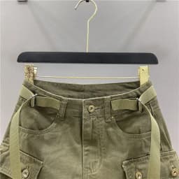 Zipper Fly Denim SKirts with Button Women's Denim Cargo Skirts with Pockets Sexy Mini A-line Jean Skirts Female Streetwear