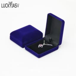 Wholesale Pendant Necklace Chain Storage Package Gift Box Soft Black/Blue/Red Velvet Casket Long Earrings Jewelry Organizer Box